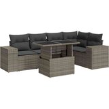vidaXL 6-dijelni set vrtnih sofa od poliratana s jastucima sivi | shoptok.hr