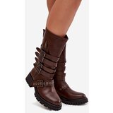 Boto Insulated women's boots with straps and buckles brown Ivaline | Shoptok.si