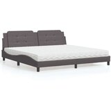  Postelja z vzmetnico siva 200x200 cm umetno usnje, (21166054) | Shoptok.si