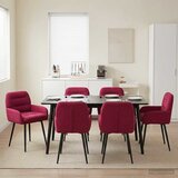  Trpezarijske stolice 6 pcs Baršun Vinska crvena | shoptok.hr