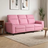 SOFA kavč trosed z okrasnimi blazinami, blago, roza, 214x90x95 cm | Shoptok.si