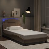 Furnova Posteljni okvir z LED lučkami kapučino 100x200 cm umetno usnje, (21935548) Cene