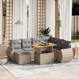 The Living Store Vrtna sedežna garnitura 8-delna z blazinami bež poli ratan - Vrtna Sedežna Garniture, (21465218) | Shoptok.si