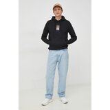 Boss Bombažen pulover moška, črna barva, s kapuco | Shoptok.si