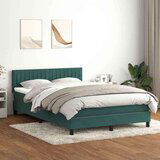Box spring krevet s madracem tamnozeleni 140x210 cm baršunasti - Tamnozelena 140 x 210 cm Okomite pruge | shoptok.hr