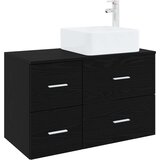 vidaXL Komplet pohištva za kopalnico 2 pcs Črni hrast Inženirski les, (5000245546) | Shoptok.si