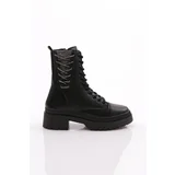 DGN K9002 Women's Lace-Up Boots Black Caviar