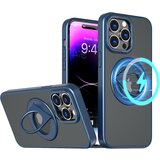 INF Magnetna zaščitna torbica za telefon z nevidnim stojalom za iPhone Blue iPhone 15, (21373293) Cene