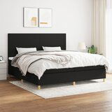 Maison Chic Box spring postelja - Vzmetna postelja z vzmetnico črn 200x200 cm blago SL19181, (21881019) | Shoptok.si