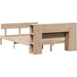 vidaXL Krevet s regalom za knjige bez madraca 160x200 cm od borovine | shoptok.hr