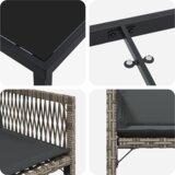 vidaXL 5-delni set vrtnega jedilnega pohištva z blazinami siva poly ratan | Shoptok.si