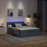  Otomanski krevet s madracem&LED tamnosivi 140x190 cm baršunasti | shoptok.hr