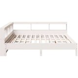  Krevet s regalom z knjige bez madraca bijeli 200x200cm borovina | shoptok.hr