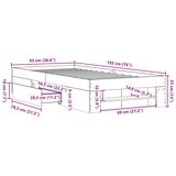  Okvir kreveta boja betona 90 x 190 cm od konstruiranog drva | shoptok.hr