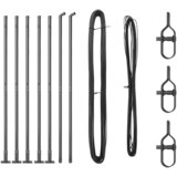vidaXL Stebri za ograjo z osnovnimi ploščami 7 kos Ø32mm 83,5cm Cinkana jeklena Cene