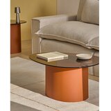 Kave Home Rjava klubska mizica s stekleno mizno ploščo 74x81,5 cm Olir – | Shoptok.si