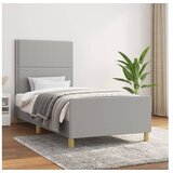  Okvir za krevet s uzglavljem svjetlosivi 90x200 cm od tkanine | shoptok.hr