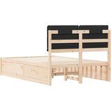  Posteljni okvir z oblazinjenim vzglavjem Črna 120 x 190 cm, (5000103654) | Shoptok.si