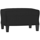  3-dijelni set sofa s jastucima crni od mikrovlakana - Crna s jastucima i tabureom | shoptok.hr