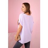 Kesi Włoski Muslin blouse with a necklace light purple | Eponuda.ba