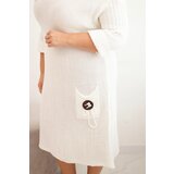 Kesi Włoski Plus Size women's oversized mohair sweater dress with pocket ecru | Shoptok.si