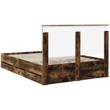  Krevetna konstrukcija s ladicama Dimljeni hrast 135 x 190 cm | shoptok.hr