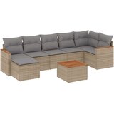  8-dijelni set vrtnih sofa s jastucima bež od poliratana | shoptok.hr