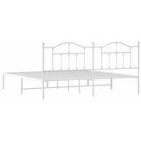  Metalni okvir za krevet s uzglavljem bijeli 200x200 cm | Eponuda.ba