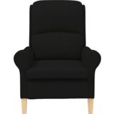 vidaXL Črn Naslanjač Črn Tkaninska obloga z lesenimi nogami | Shoptok.si