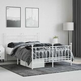  Metalni okvir kreveta uzglavlje i podnožje bijeli 140x200 cm | shoptok.hr
