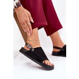 Boto Women's Sandals Made Of Eco Suede On Platform Black Migola | Shoptok.si