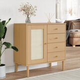 vidaXL Komoda SENJA smeđa izgled ratana 80x40x80cm masivna borovina Cijene