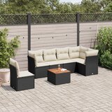  7-dijelni set vrtnih sofa od poliratana s jastucima crni | shoptok.hr