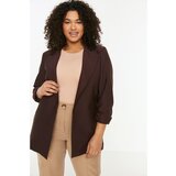 Trendyol Curve Brown Sleeves Ruffle Detailed Woven Jacket Cijene
