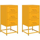 Maison Chic Dvo delni komplet Nočne omarice - Nočne mize gorčično rumena 36x39x78 cm jeklo, (21690508) | Shoptok.si