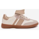 Boto Low Women's Sneakers With Turned Tongue Beige Ardira | Shoptok.si