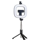 Selfie tripod stojalo z lučko za snemanje in slikanje selfie posnetkov - črn Cene