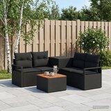  Set sofe 6 kom. Crna Poli Rattan i čelik | shoptok.hr