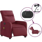 vidaXL Električni masažni naslonjač od tkanine crvena boja vina | shoptok.hr