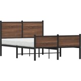  Metalni okvir kreveta bez madraca smeđi hrast 120x200 cm | shoptok.hr