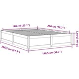  Okvir kreveta voštano smeđi 140 x 200 cm od masivne borovine | shoptok.hr