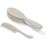 BabyOno Krtača in glavnik za lase z naravnimi ščetinami-supersoft, siva Cene