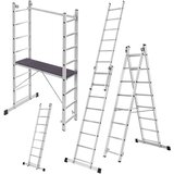 KADAX Mini aluminijasti oder 2x8 stopnic Delovna ploščad Lestev 3v1 Zložljiva, (5000346195) | Shoptok.si