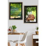 Wallity CSAC7436502515552 multicolor decorative framed painting (2 pieces)