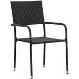  3-dijelni vanjski blagovaonski set od poliratana crni Crna | shoptok.hr