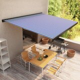 vidaXL Motorizirana kazetna tenda 350 x 250 cm plavo-bijela | shoptok.hr