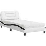  Krevet s madracem bijelo-crni 80 x 200 cm od umjetne kože | shoptok.hr