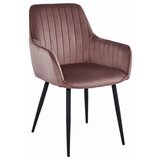 Brandless Stol SOLDEN - roza žamet / črne noge x 2, (22044509) | Shoptok.si
