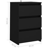  Noćni ormarić crni 40 x 35 x 62,5 cm od konstruiranog drva | shoptok.hr