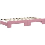  Dnevni krevet na razvlačenje ružičasti 90 x 200 cm baršunasti | shoptok.hr